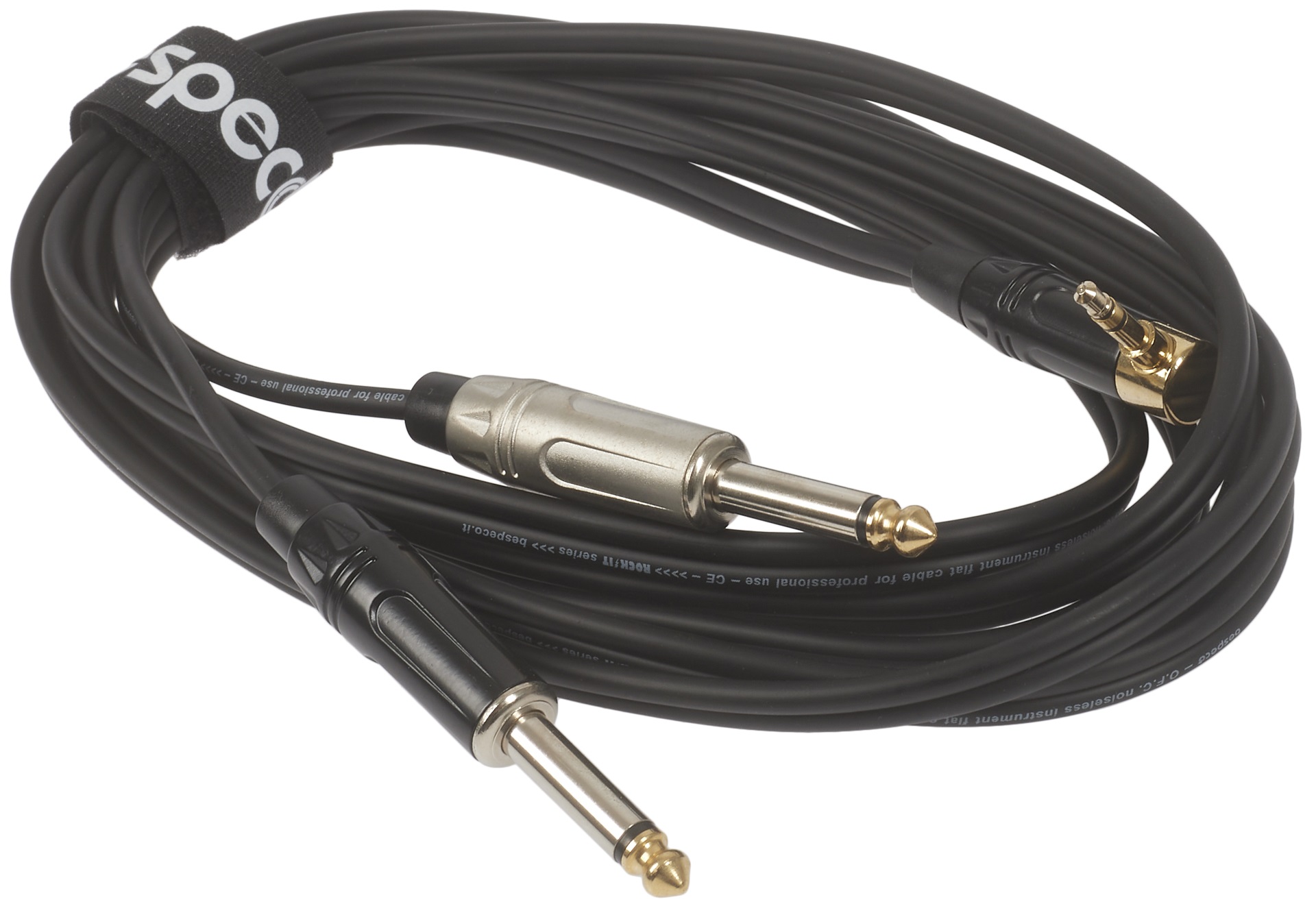 Bespeco ROCKIT Interlink Cable Jack 3,5 TRS M 90° - 2x Jack TS 3 m (obrázek 3)