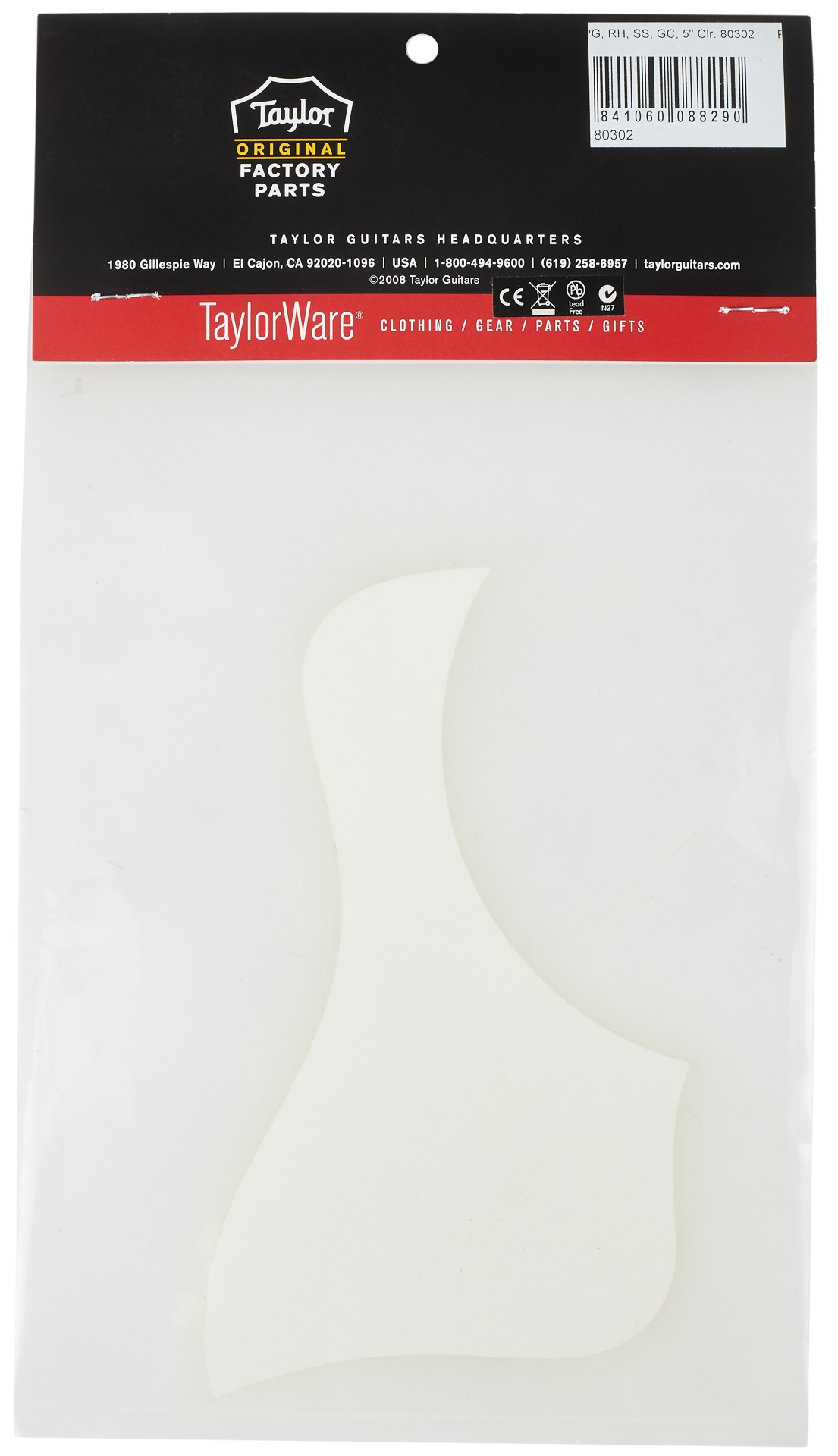Taylor Pickguard GC, 5" Clear (obrázek 3)
