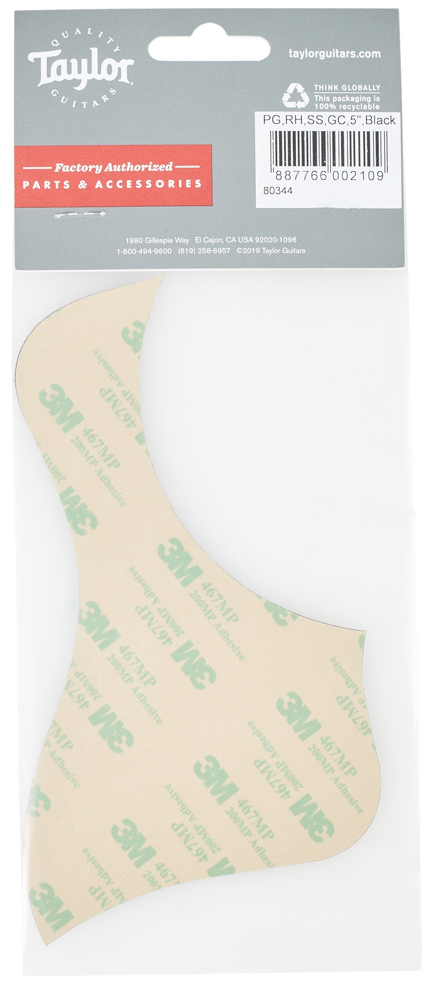 Taylor Pickguard GC, 5" Black (obrázek 3)
