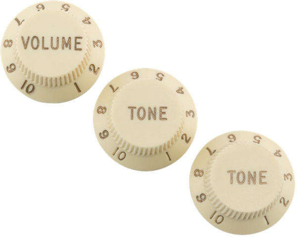 Levně Fender Road Worn Strat Knobs, Aged White