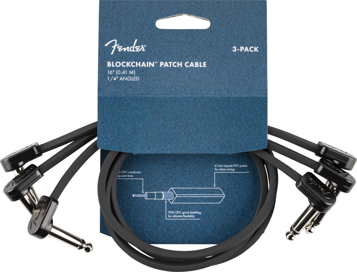 Fender Blockchain 16" Patch Cable, 3-pack (obrázek 5)