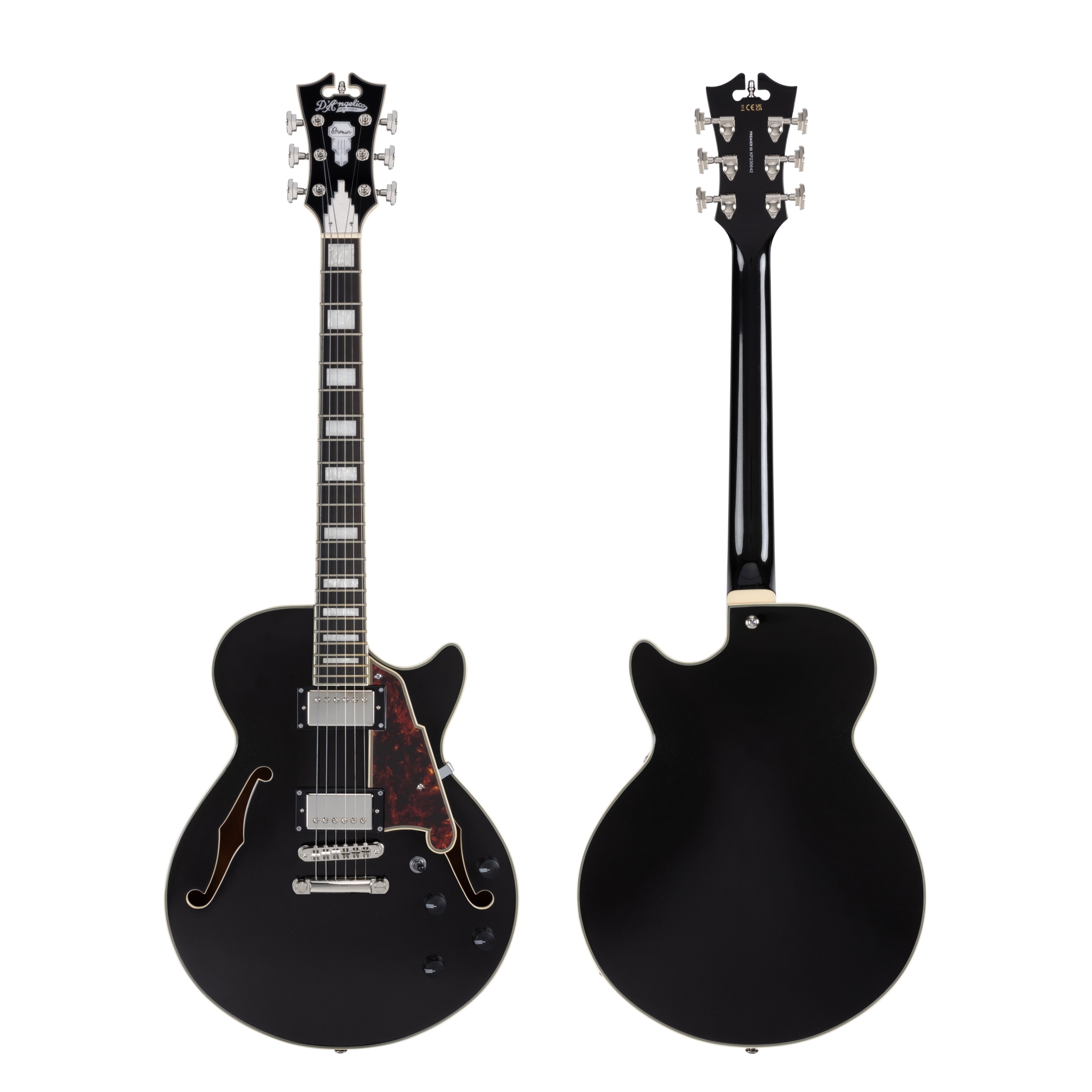 D'Angelico Premier SS Single Cutaway Stop-Bar Tailpie CE Black Flake ( (obrázek 6)