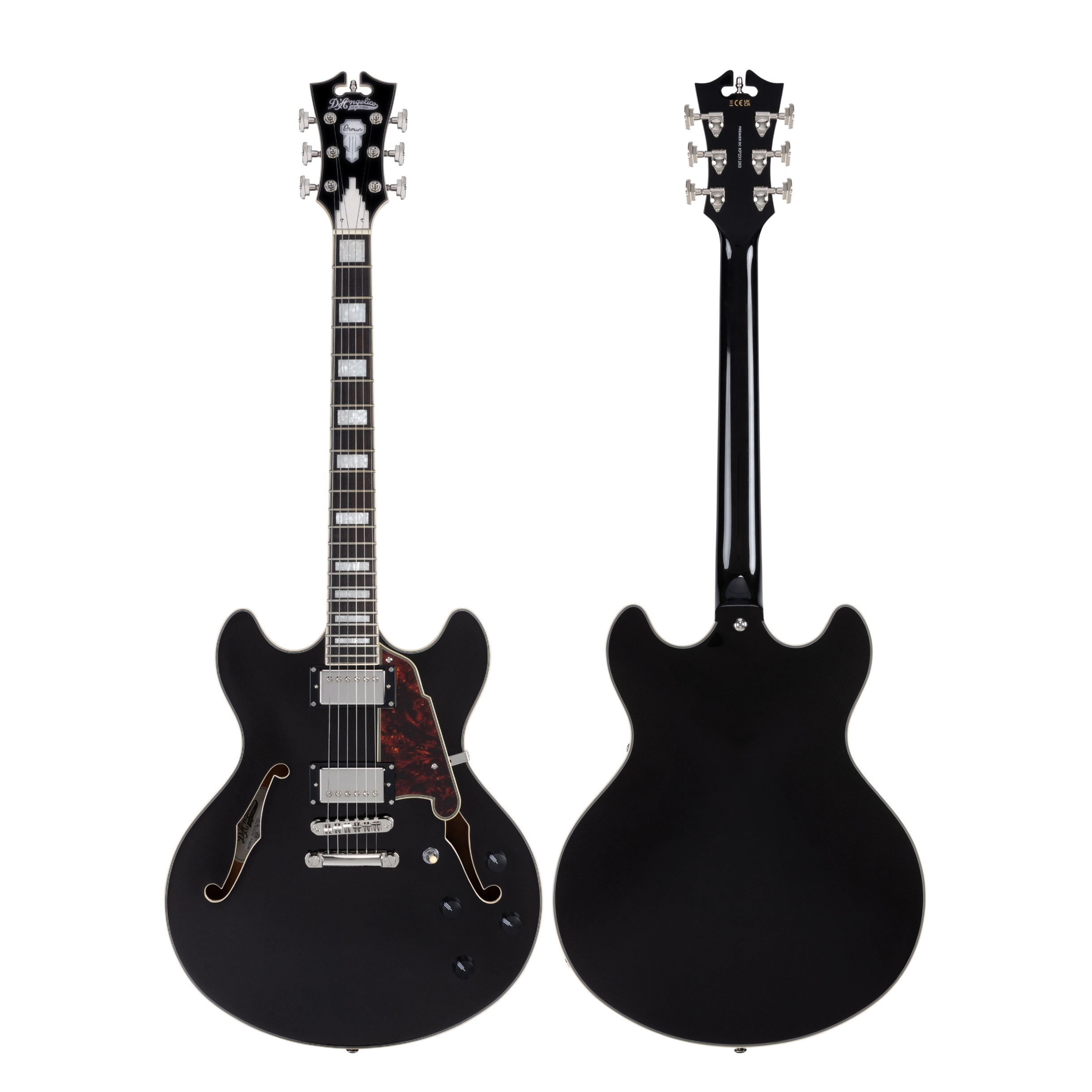 D'Angelico Premier DC Double Cutaway Stop-Bar Tailpie CE Black Flake (obrázek 6)