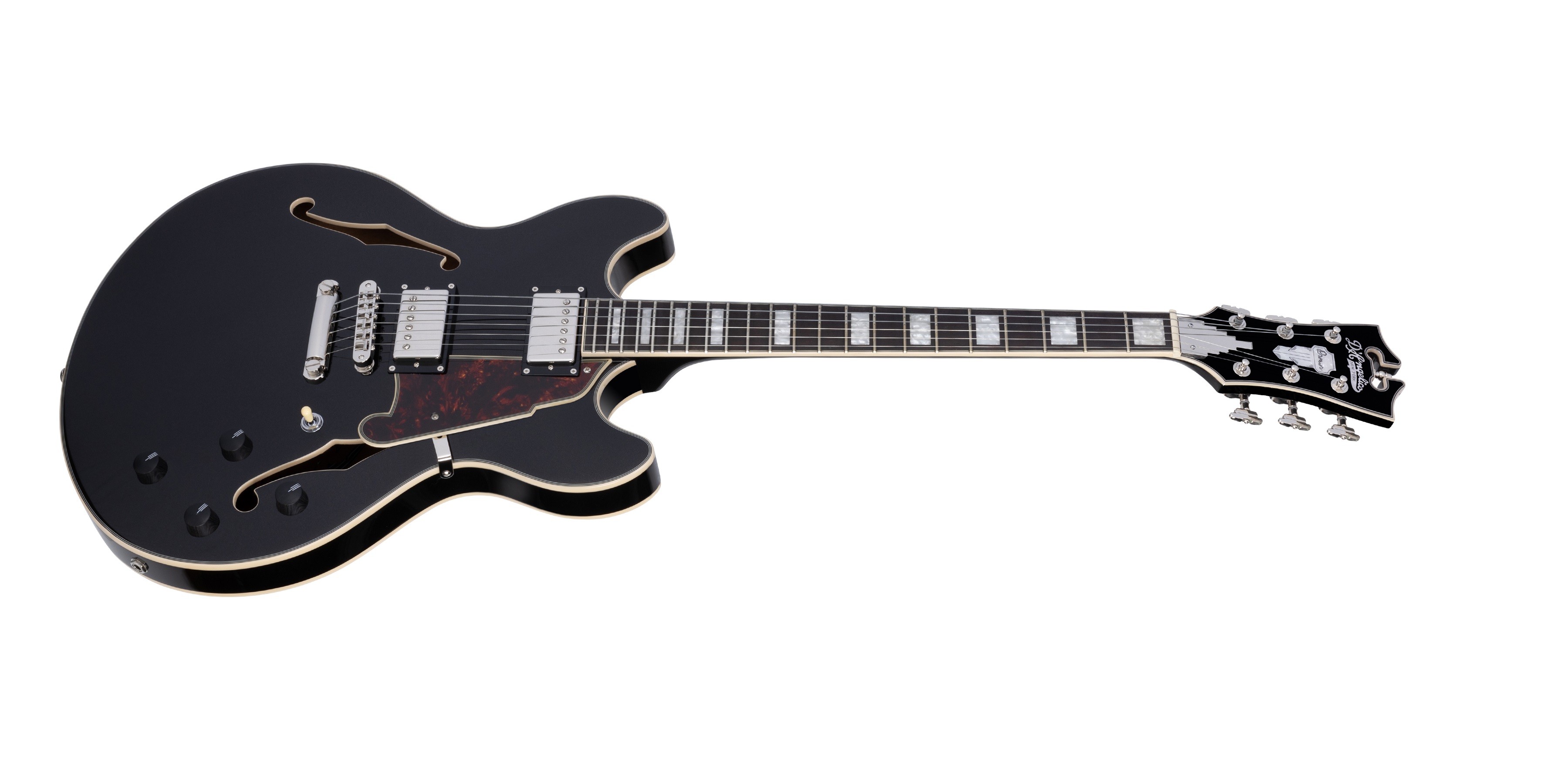 D'Angelico Premier DC Double Cutaway Stop-Bar Tailpie CE Black Flake (obrázek 3)