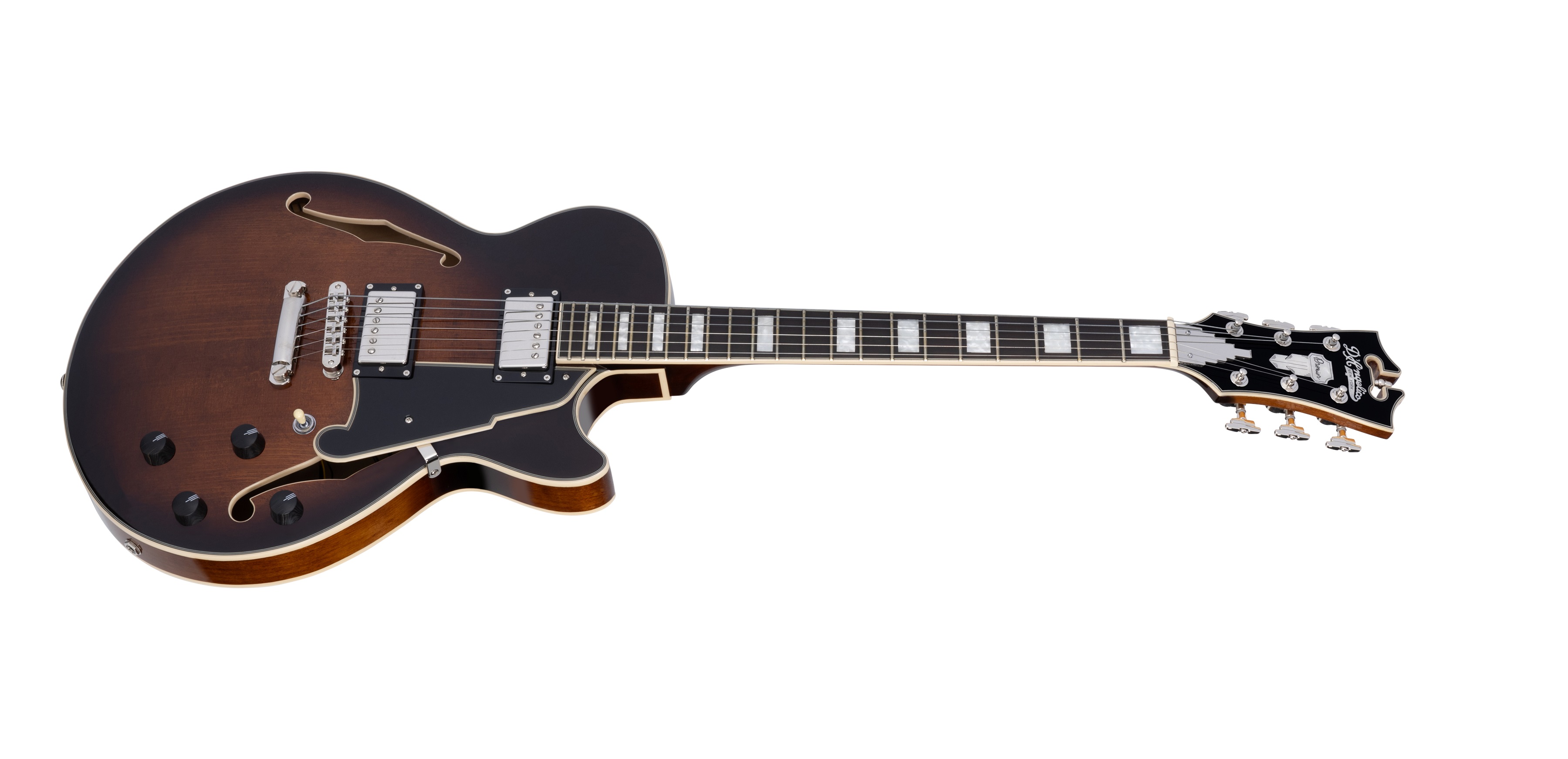 D'Angelico Premier SS Single Cutaway Stop-Bar Tailpie CE Brown Burst (obrázek 3)