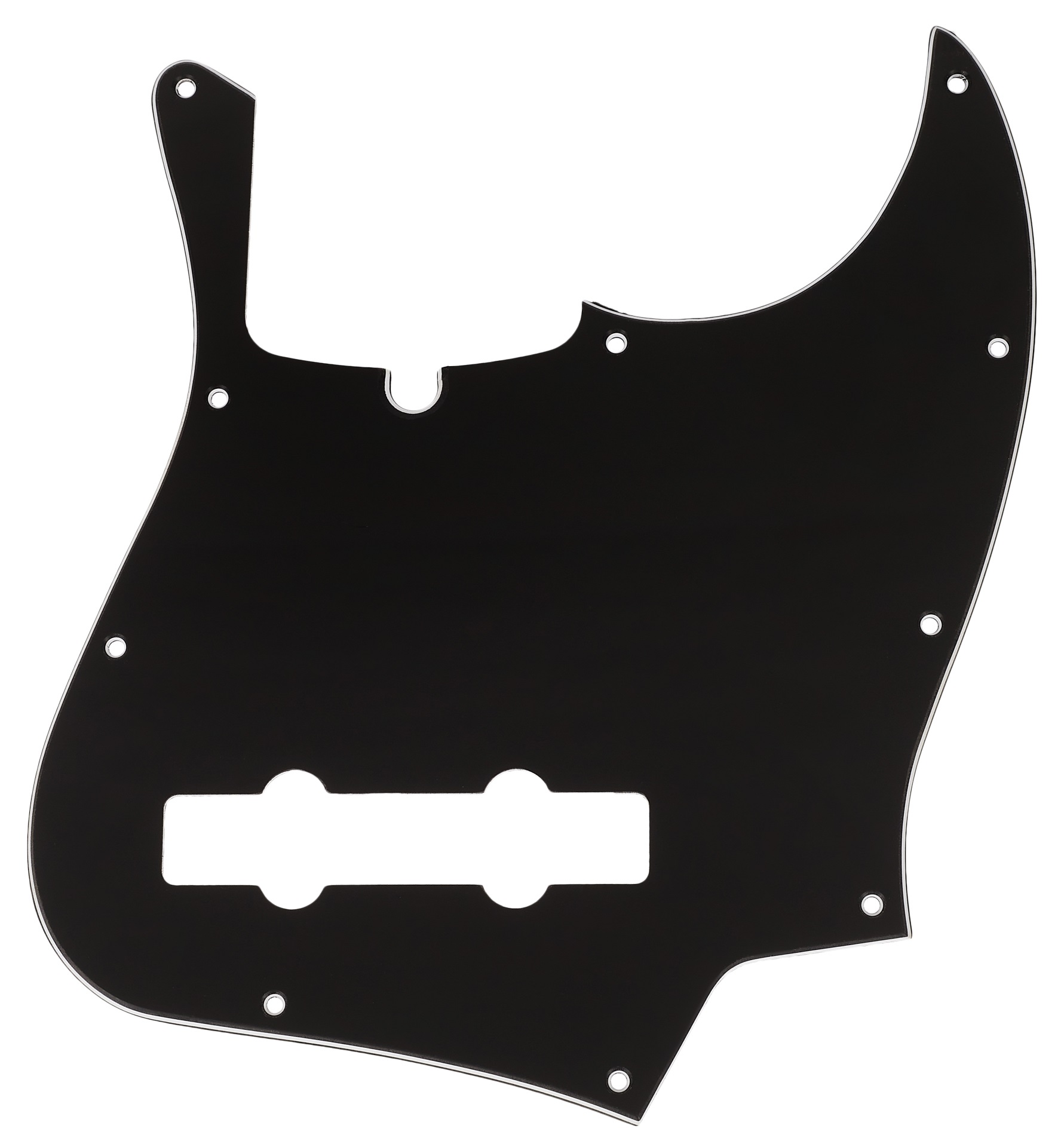 Levně Fender Pickguard, 5-String Jazz Bass, 10-Hole Mount, Black, 3-Ply