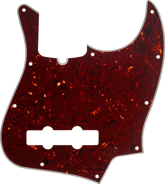Levně Fender Pickguard, Jazz Bass, 10-Hole Mount, Tortoise Shell, 4-Ply