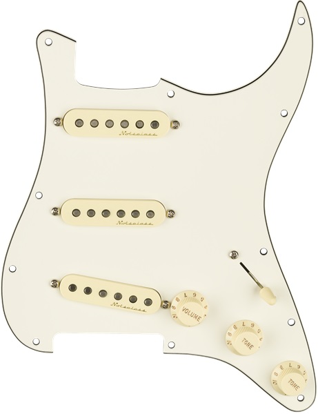 Levně Fender Pre-Wired Pickguard, Strat SSS V NSLS WBW
