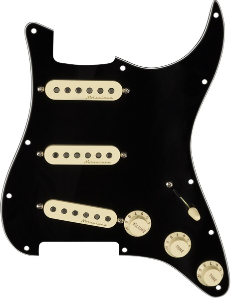 Levně Fender Pre-Wired Pickguard, Strat SSS V NSLS BWB