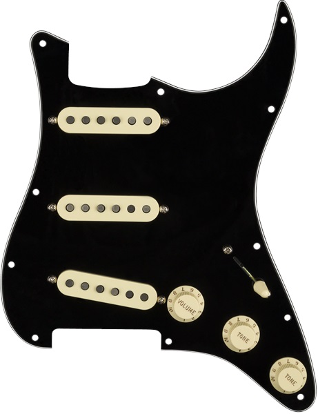 Levně Fender Pre-Wired Pickguard, Strat SSS TX SPC BWB