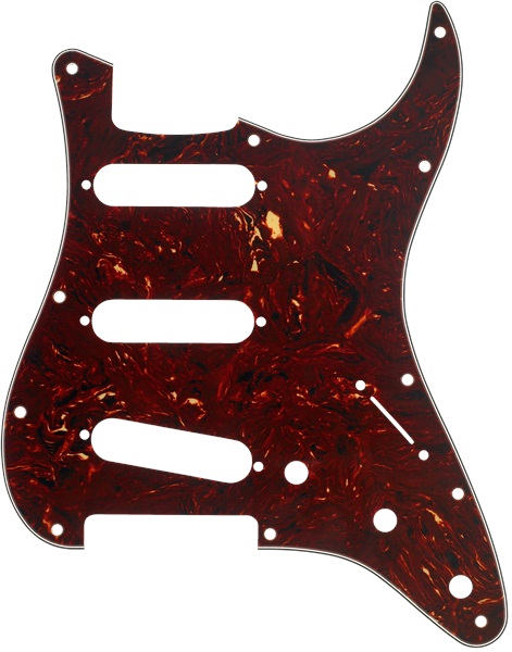 Levně Fender Pickguard, Stratocaster S/S/S, 11-Hole Mount, Tortoise Shell, 4