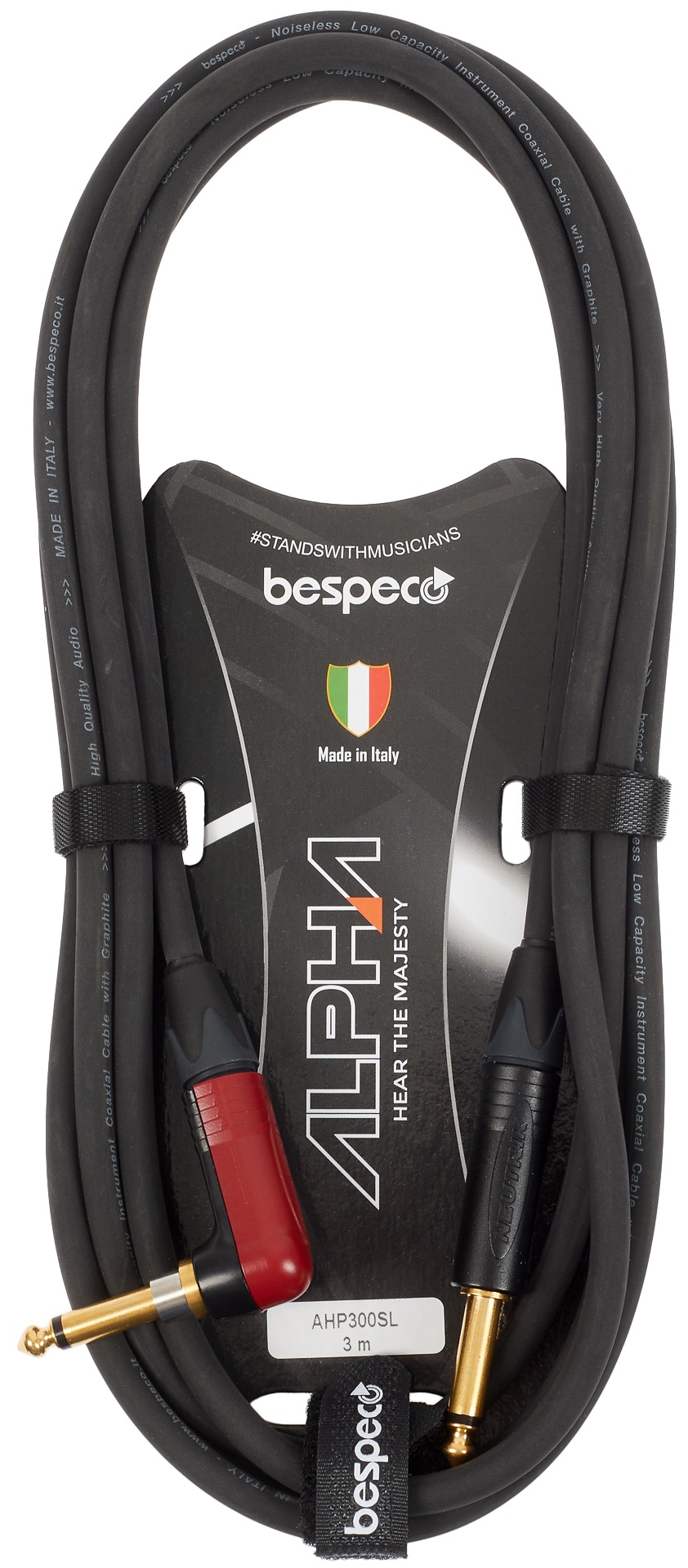 Levně Bespeco Alpha Instrument Cable Silent Neutrik Angled 3 m