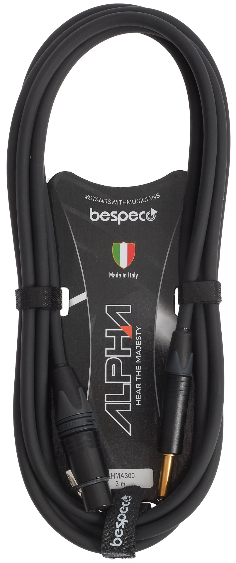 Bespeco Alpha Microphone Cable Neutrik XLR F - Jack 3 m