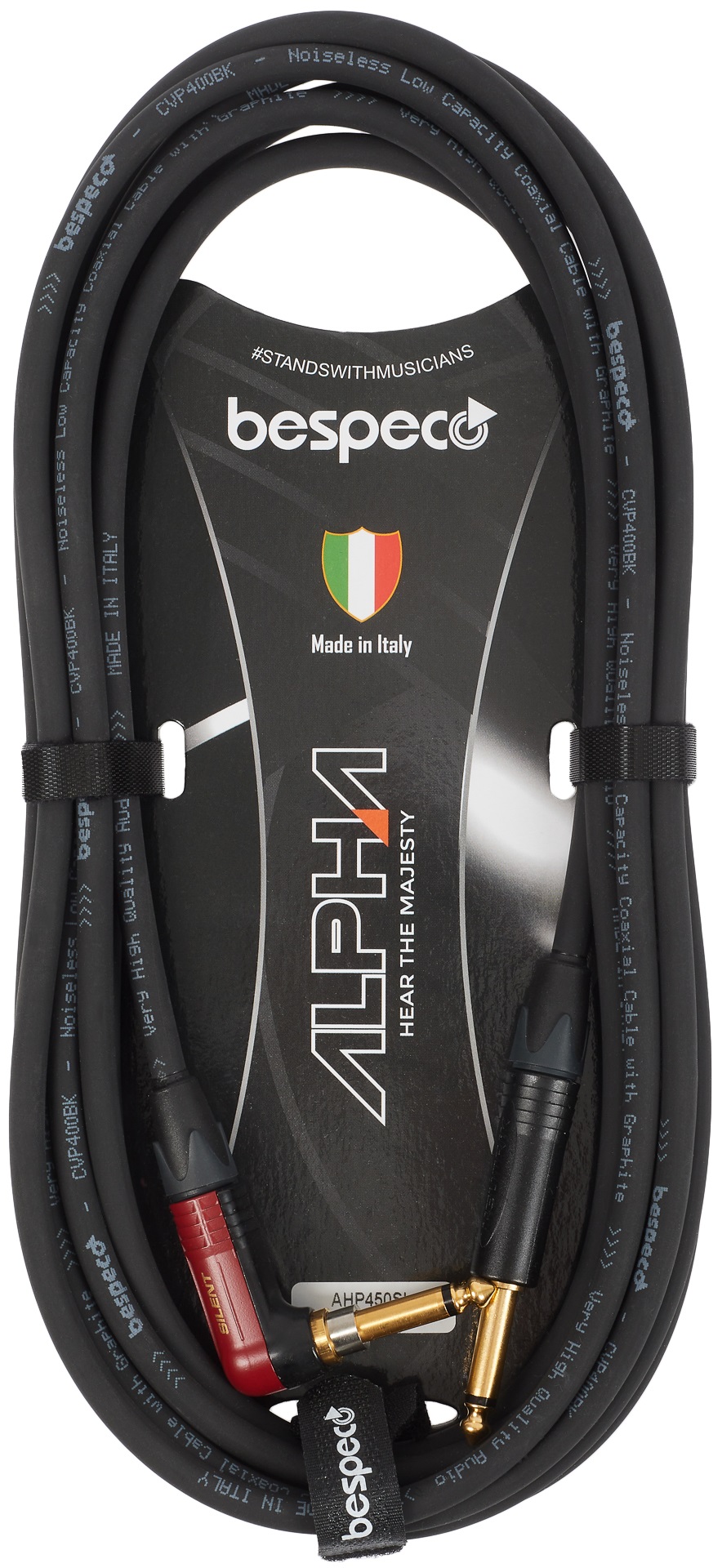 Levně Bespeco Alpha Instrument Cable Silent Neutrik Angled 4.5 m