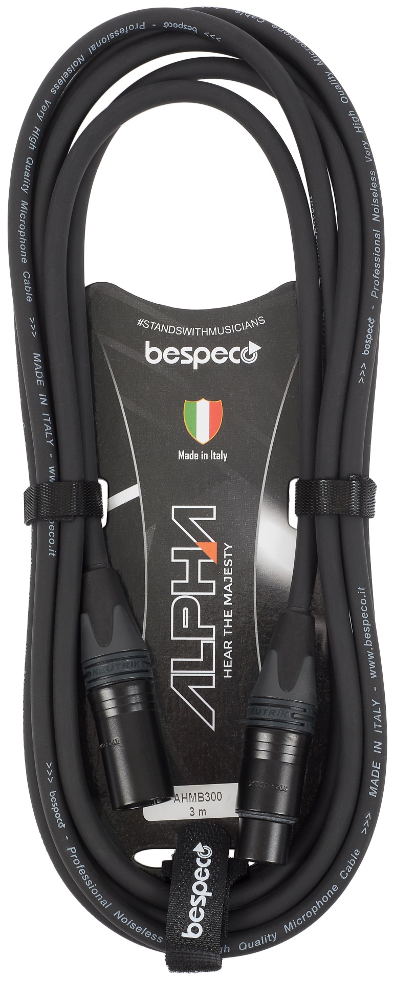 Levně Bespeco Alpha Microphone Cable Neutrik XLR M - XLR F 3 m