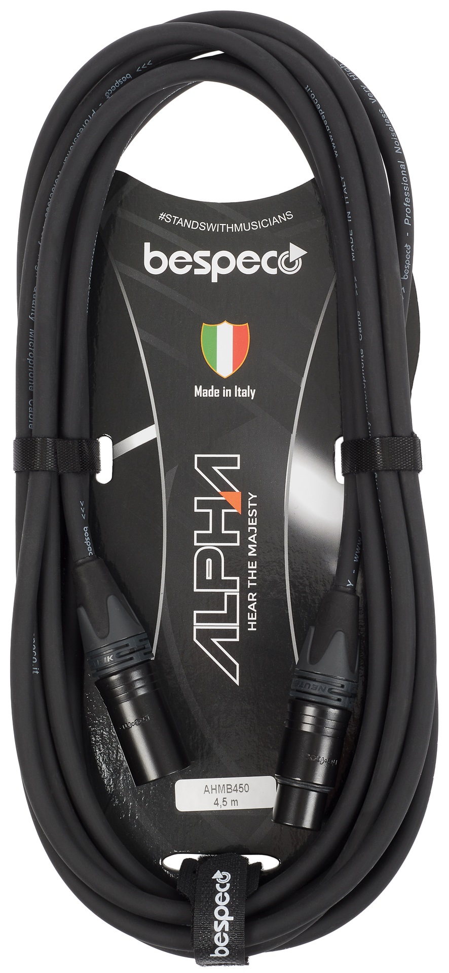 Levně Bespeco Alpha Microphone Cable Neutrik XLR M - XLR F 4.5 m