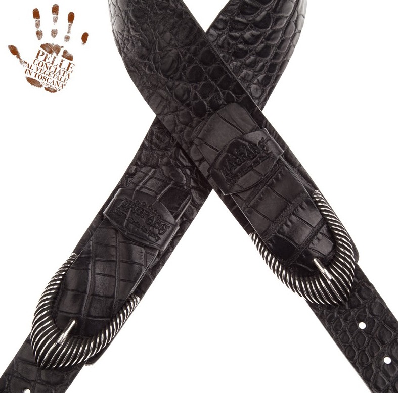 Magrabò Twin Buckle TC Embossed Crocodile Black 7 cm (obrázek 4)