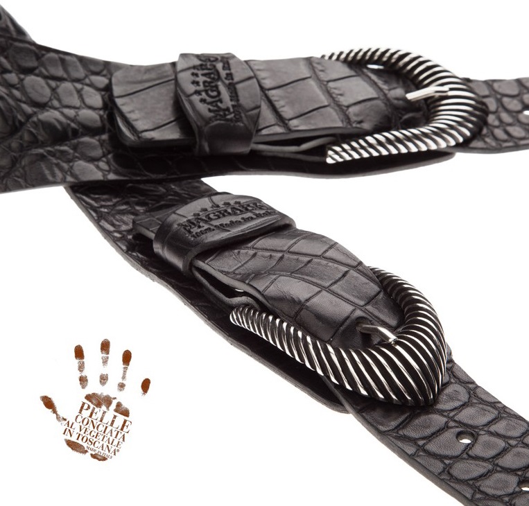 Magrabò Twin Buckle TC Embossed Crocodile Black 7 cm (obrázek 7)
