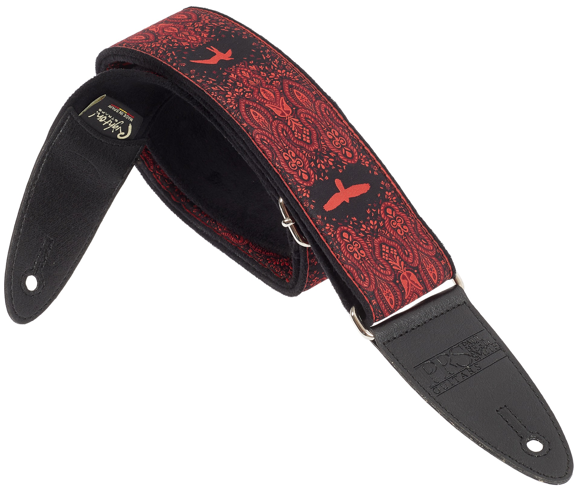Levně PRS 2" Guitar Strap, Custom Jacquard Birds Fleur, Red
