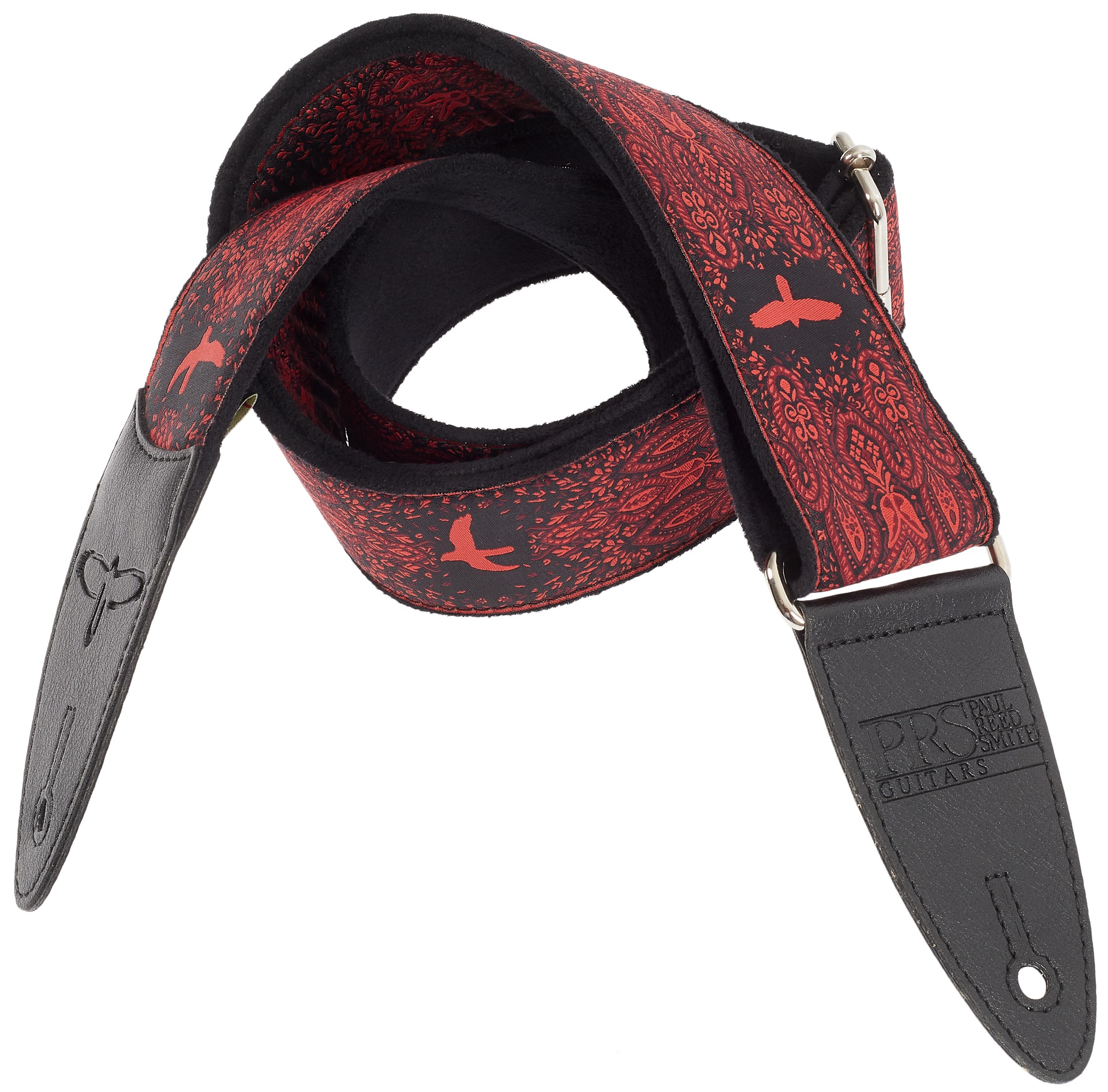 PRS 2" Guitar Strap, Custom Jacquard Birds Fleur, Red (obrázek 3)