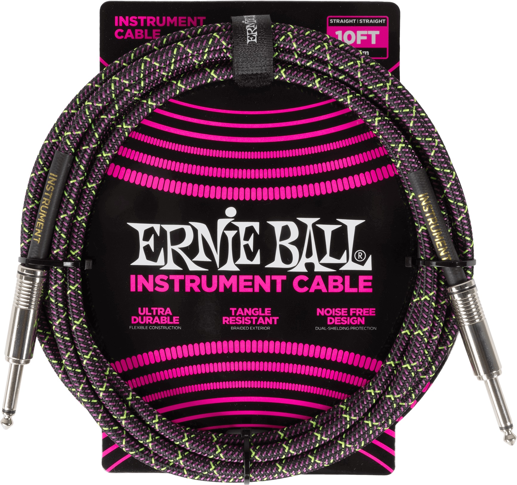 Ernie Ball Braided Instrument Cable Straight/Straight 10ft - Purple Py