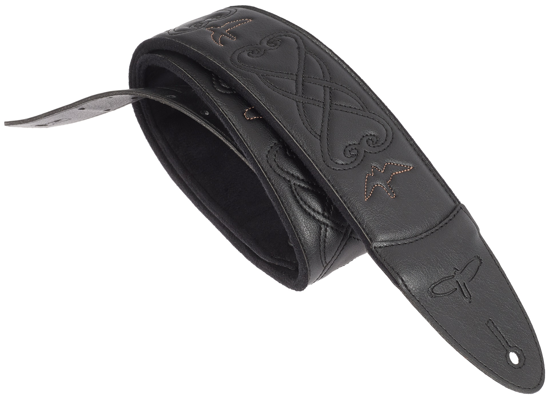Levně PRS 2.4" Padded Guitar Strap w/RAS, Custom Leather (Faux) Birds, Black