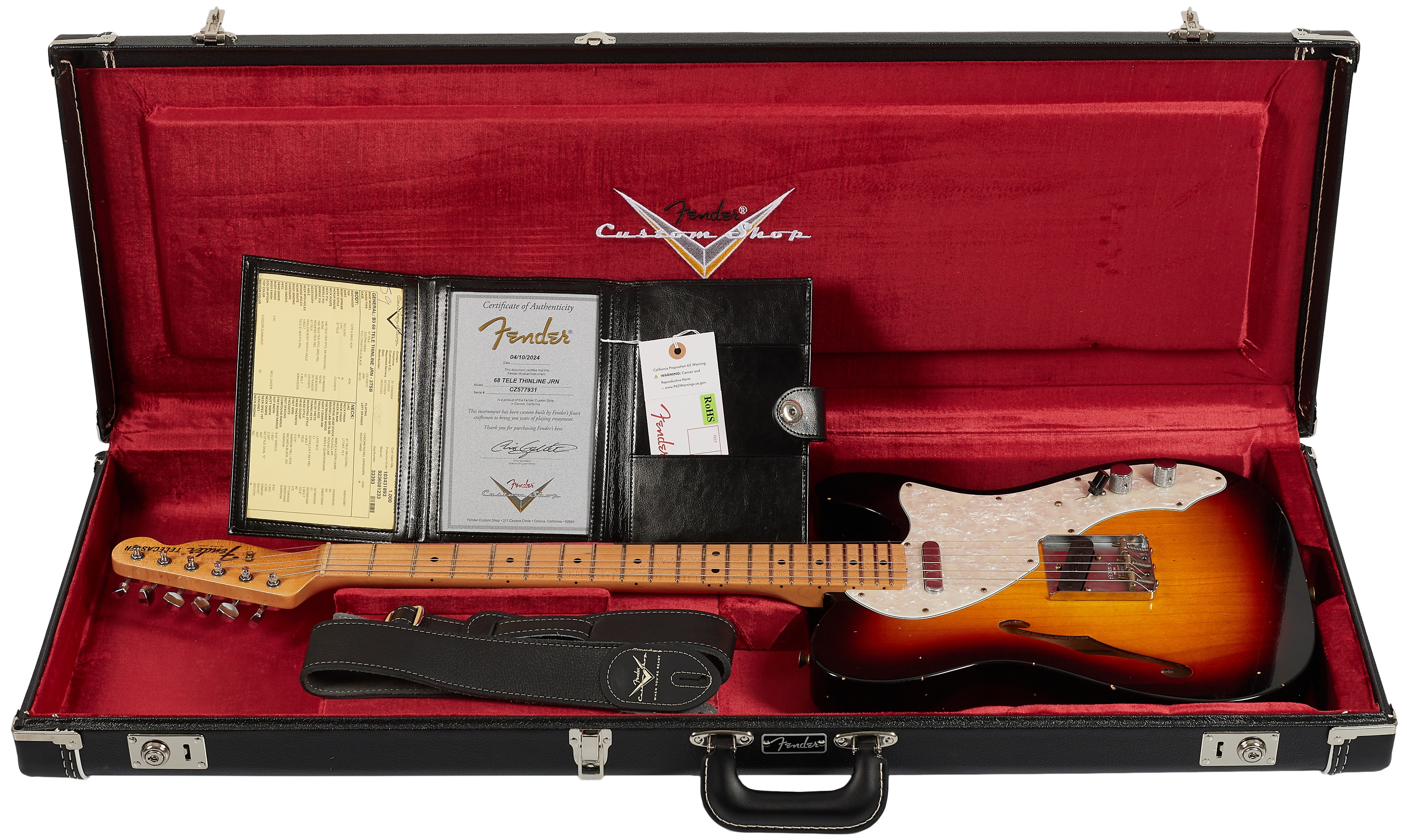 Fender Custom Shop 68 Telecaster Thinline JRN Relic 3TSB (obrázek 6)