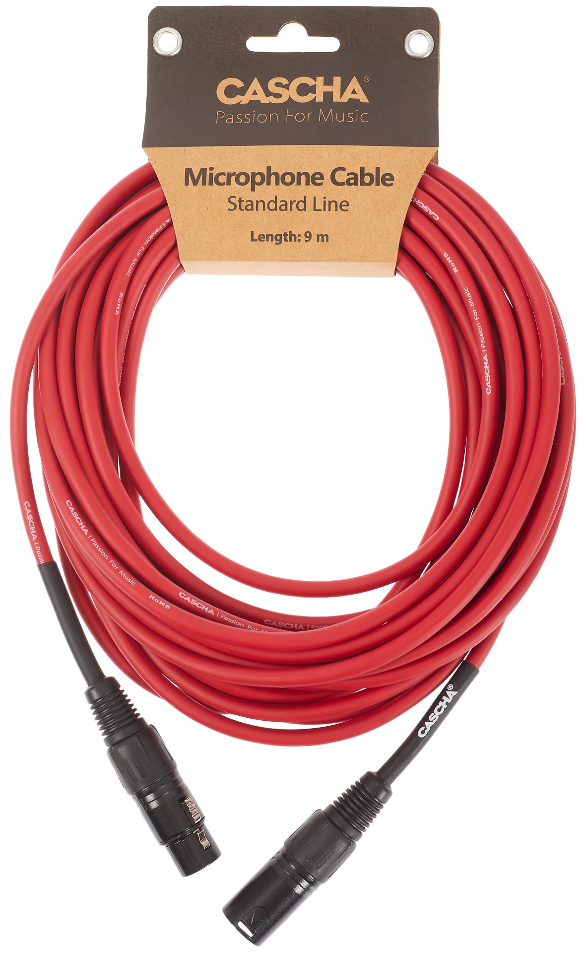 Levně Cascha Standard Line Mic Cable Red 9m