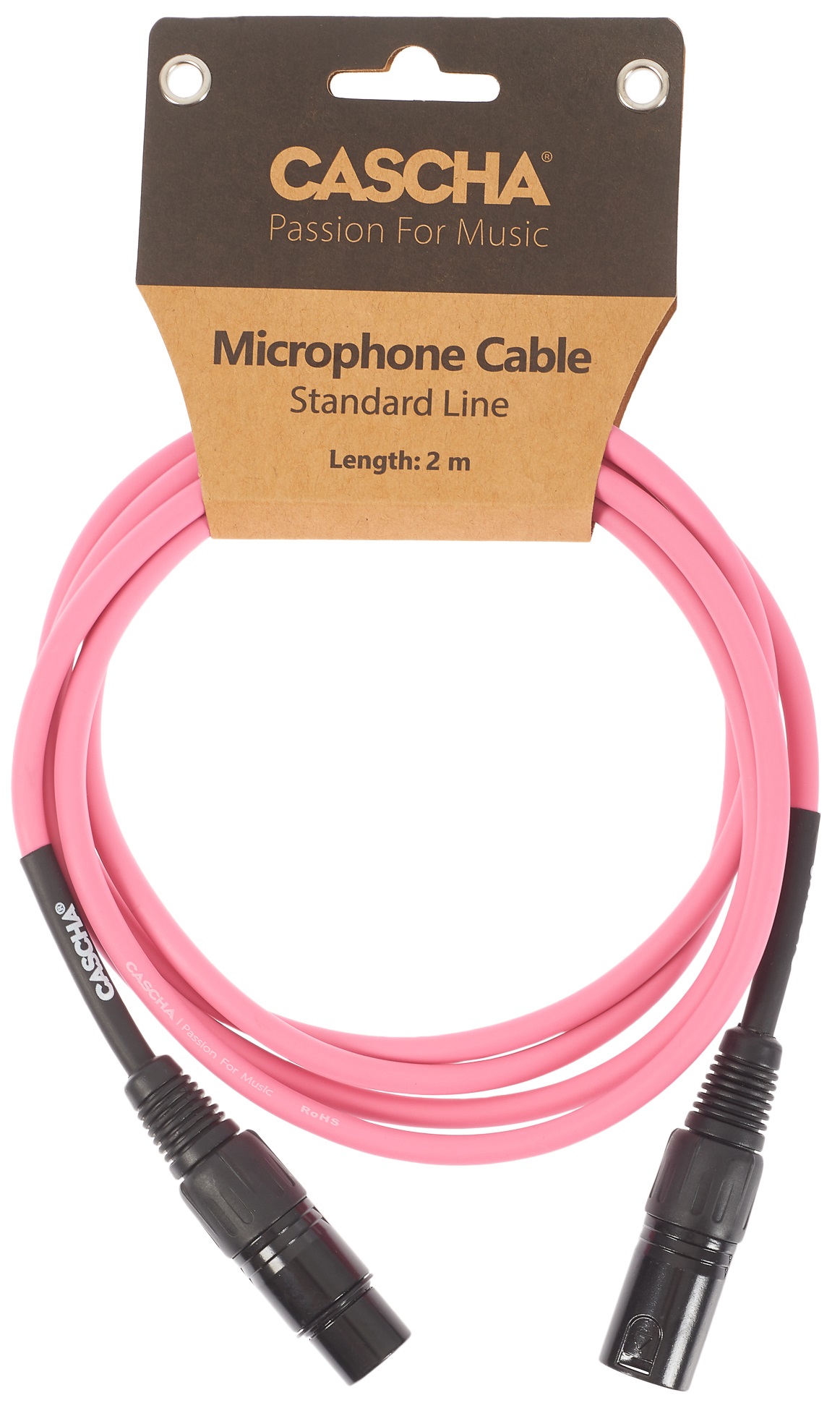 Levně Cascha Standard Line Mic Cable Pink 2m