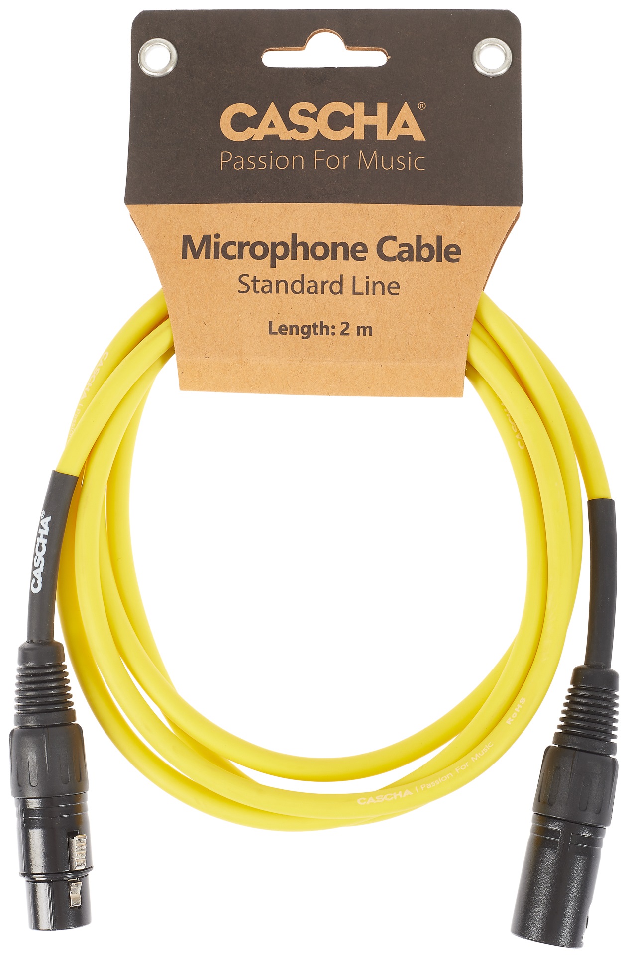 Levně Cascha Standard Line Mic Cable Yellow 2m