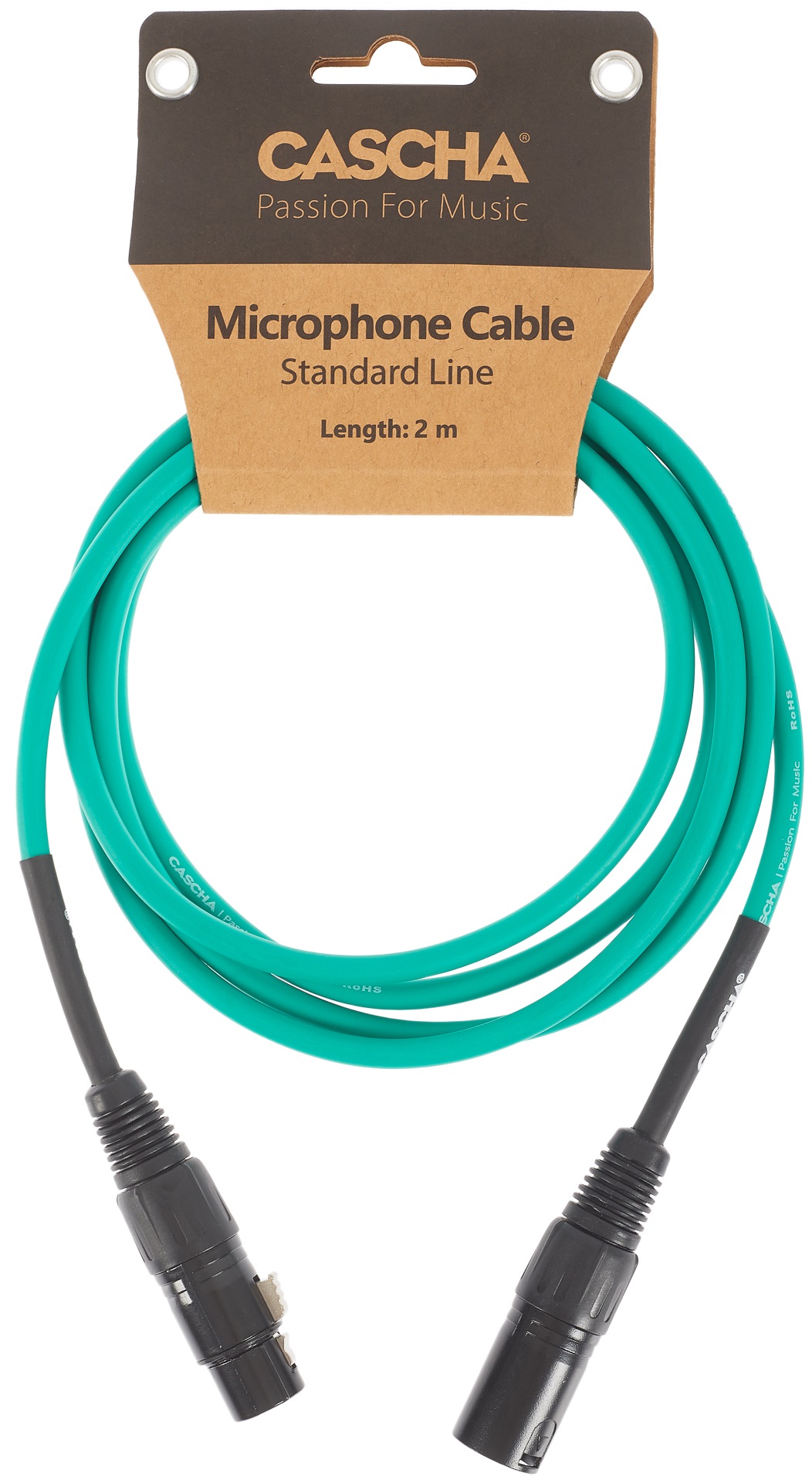 Levně Cascha Standard Line Mic Cable Green 2m