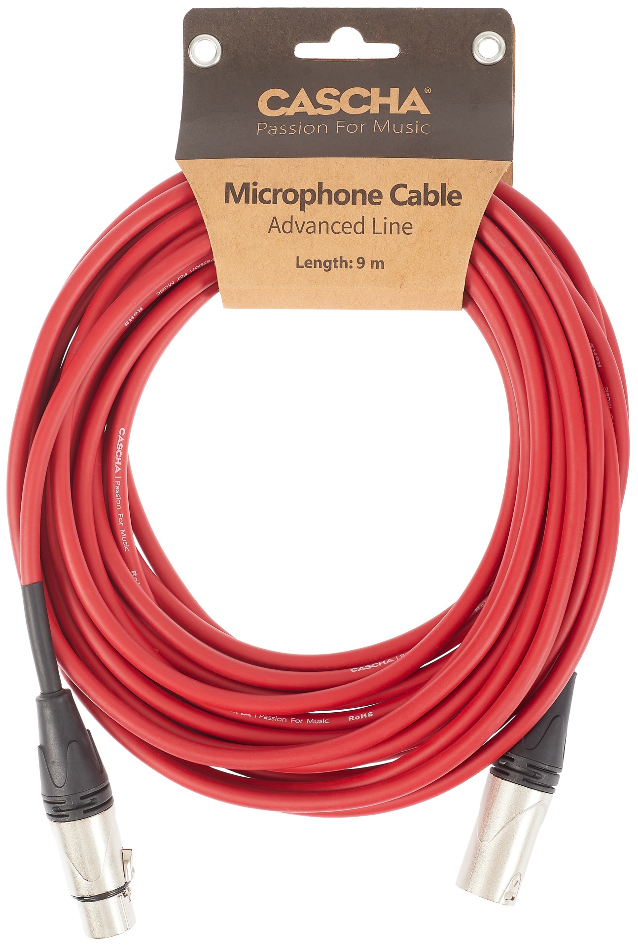 Levně Cascha Advanced Line Mic Cable Red 9m