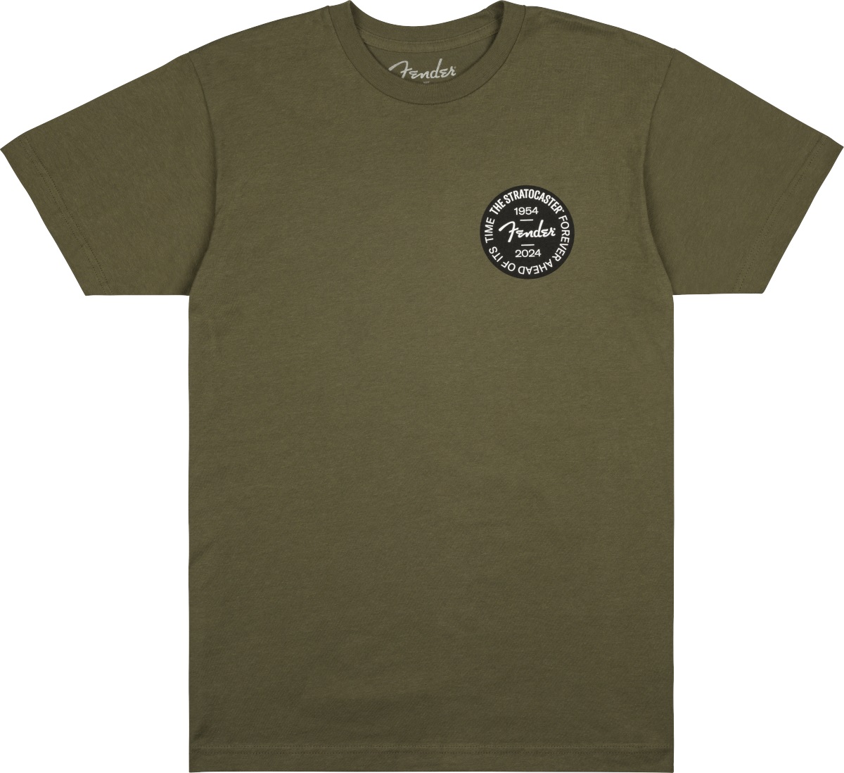 Levně Fender Stratocaster 70th Badge Tee Olive S