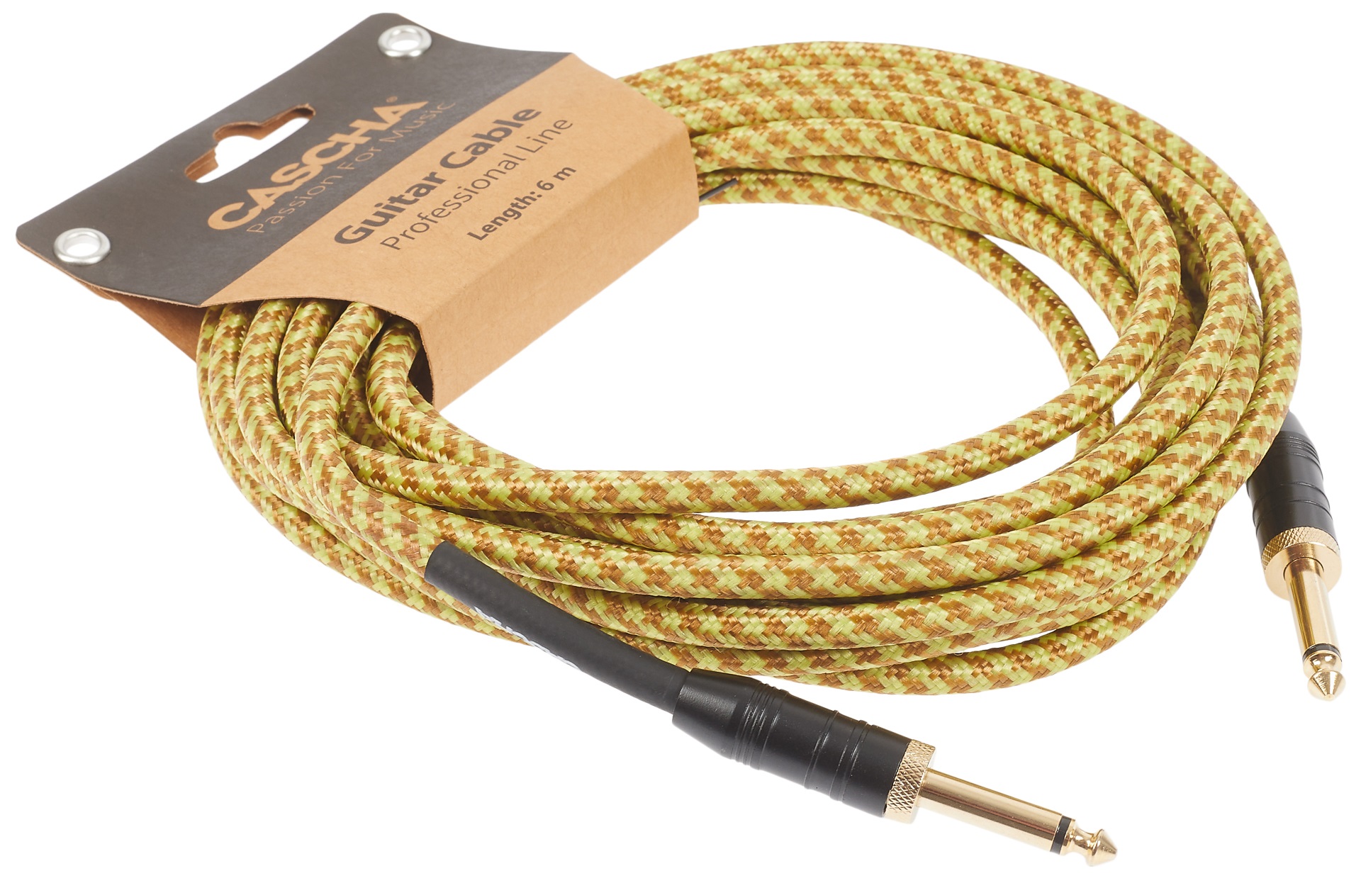 Cascha Professional Line Guitar Cable, Straight, Tweed Natural, 6 m (obrázek 3)