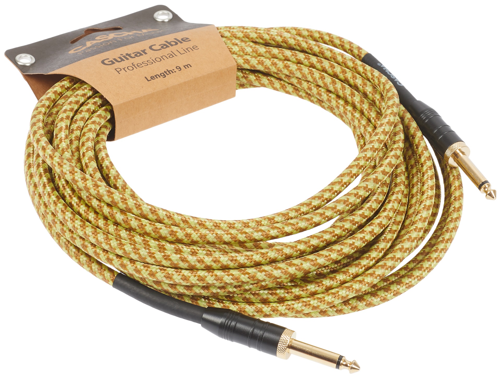 Cascha Professional Line Guitar Cable, Straight, Tweed Natural, 9 m (obrázek 3)