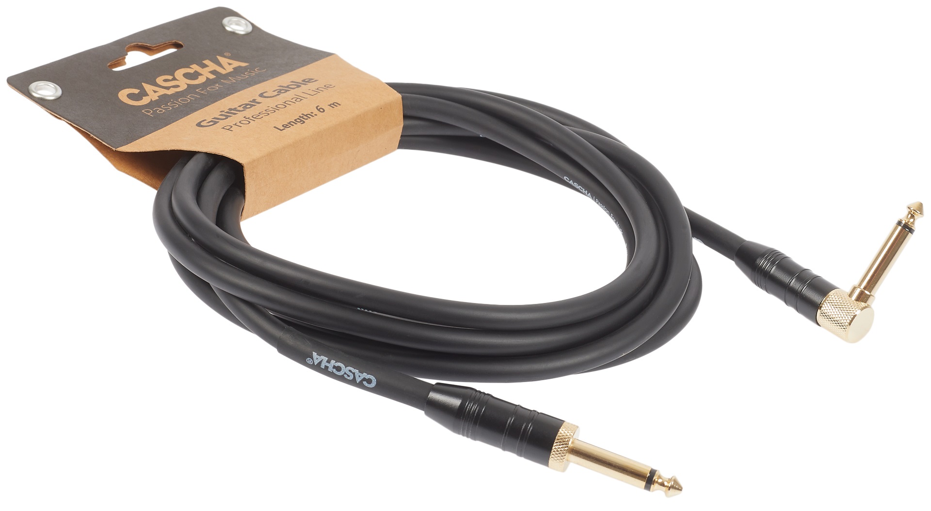Cascha Professional Line Guitar Cable, Angled, Black, 6 m (obrázek 3)