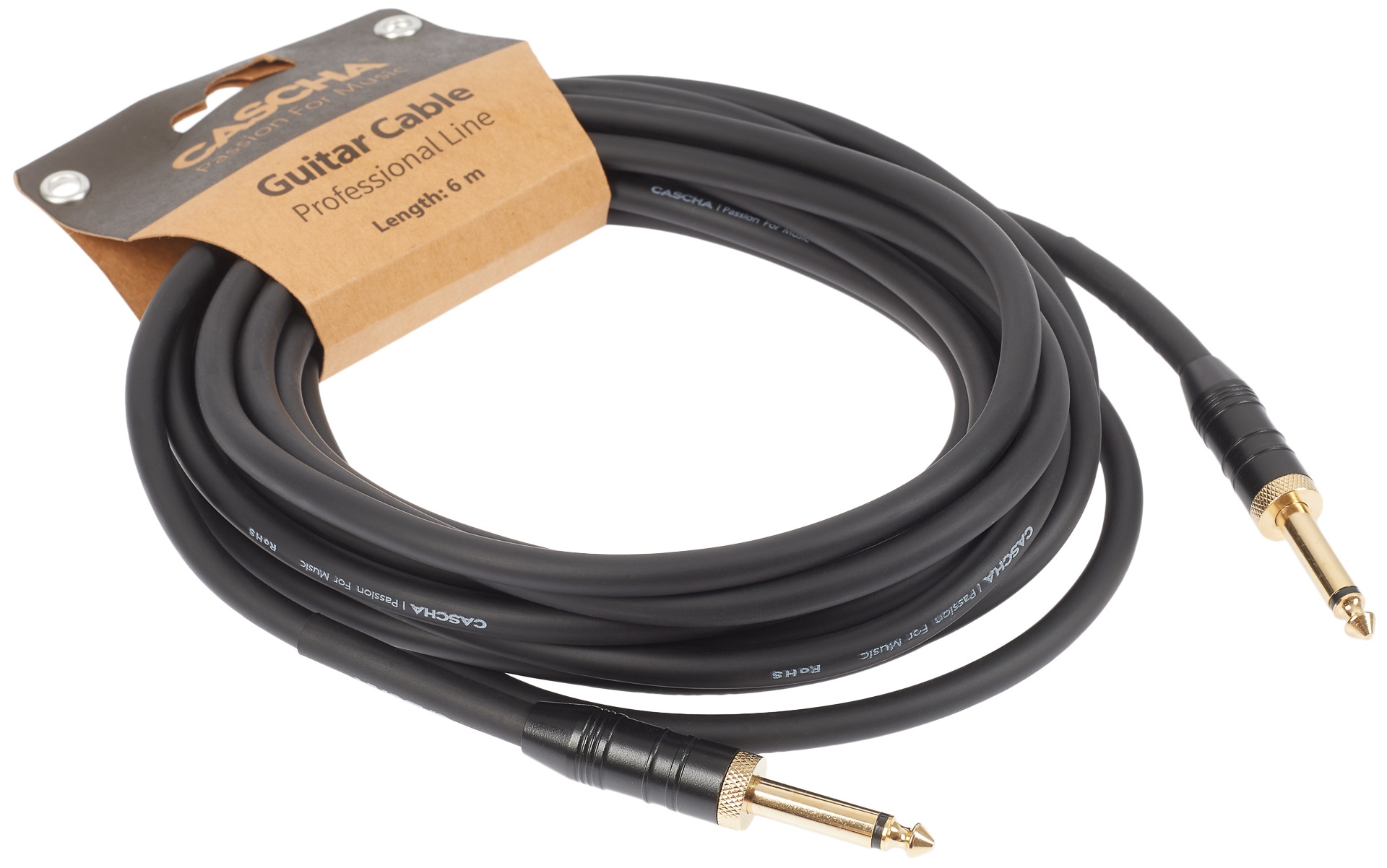 Cascha Professional Line Guitar Cable, Straight, Black, 6 m (obrázek 3)