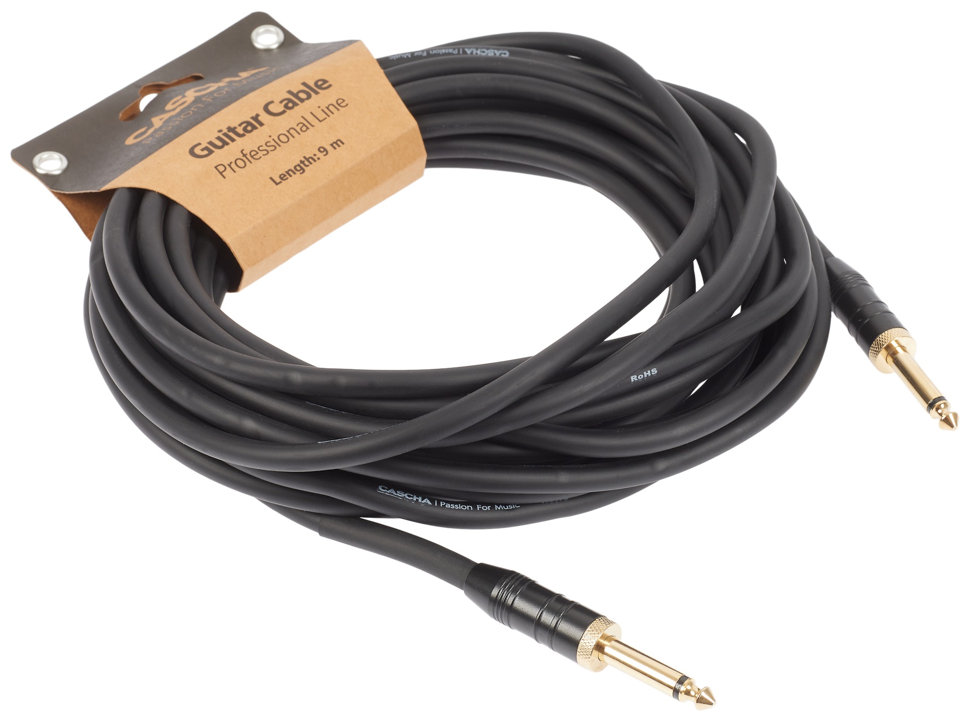 Cascha Professional Line Guitar Cable, Straight, Black, 9 m (obrázek 3)