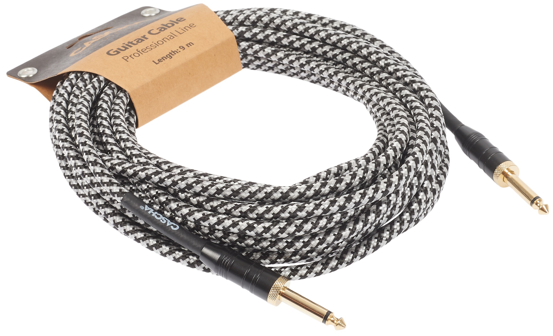 Cascha Professional Line Guitar Cable, Straight, Tweed Black, 9 m (obrázek 3)
