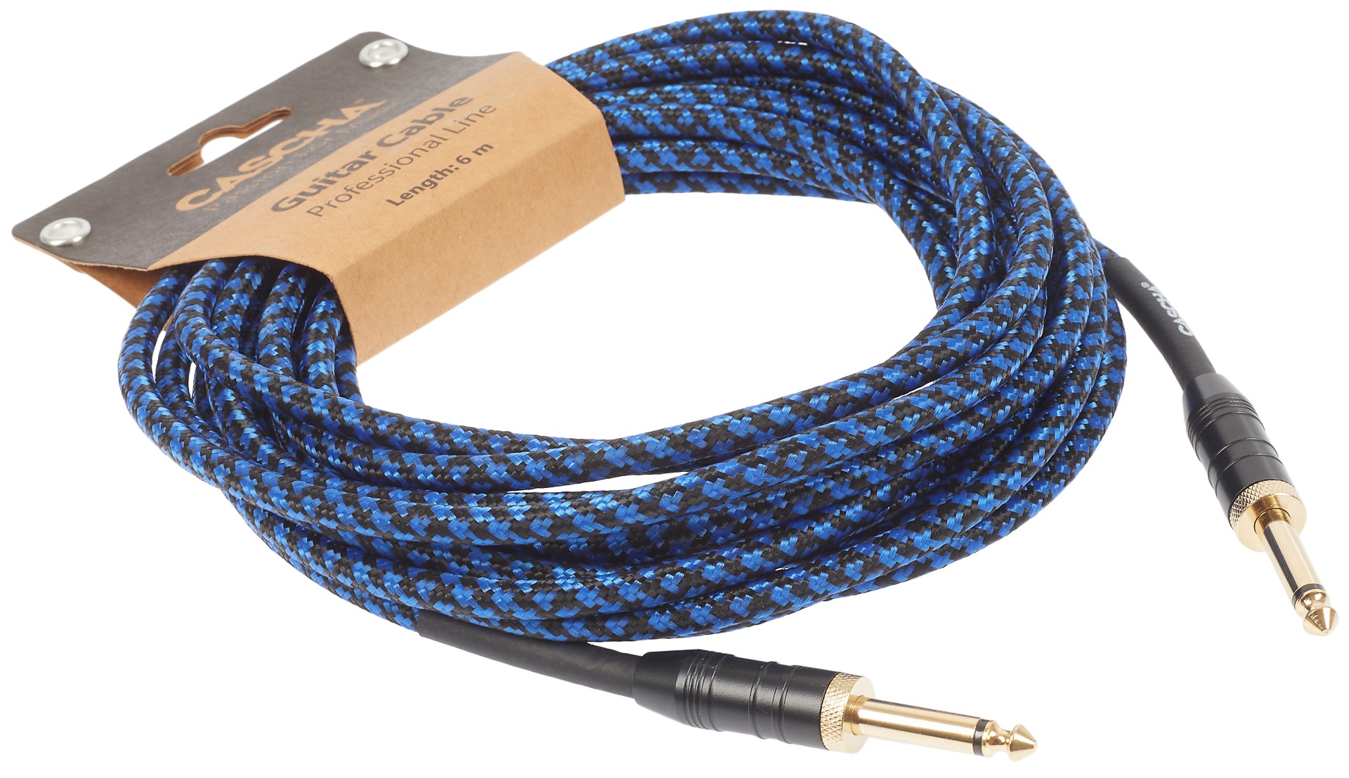 Cascha Professional Line Guitar Cable, Straight, Tweed Blue, 6 m (obrázek 3)
