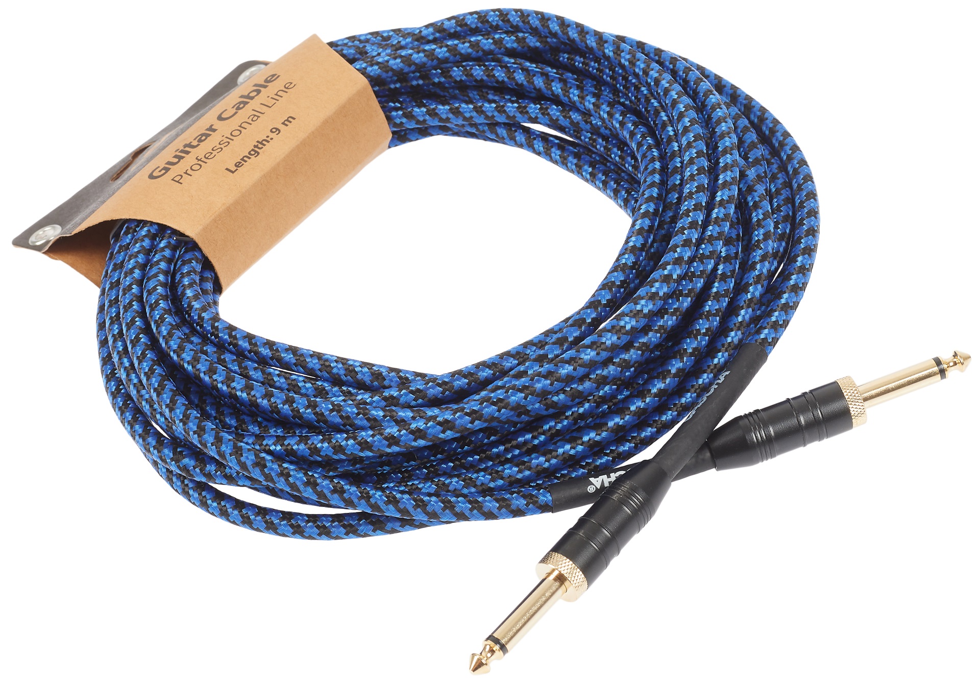 Cascha Professional Line Guitar Cable, Straight, Tweed Blue, 9 m (obrázek 3)