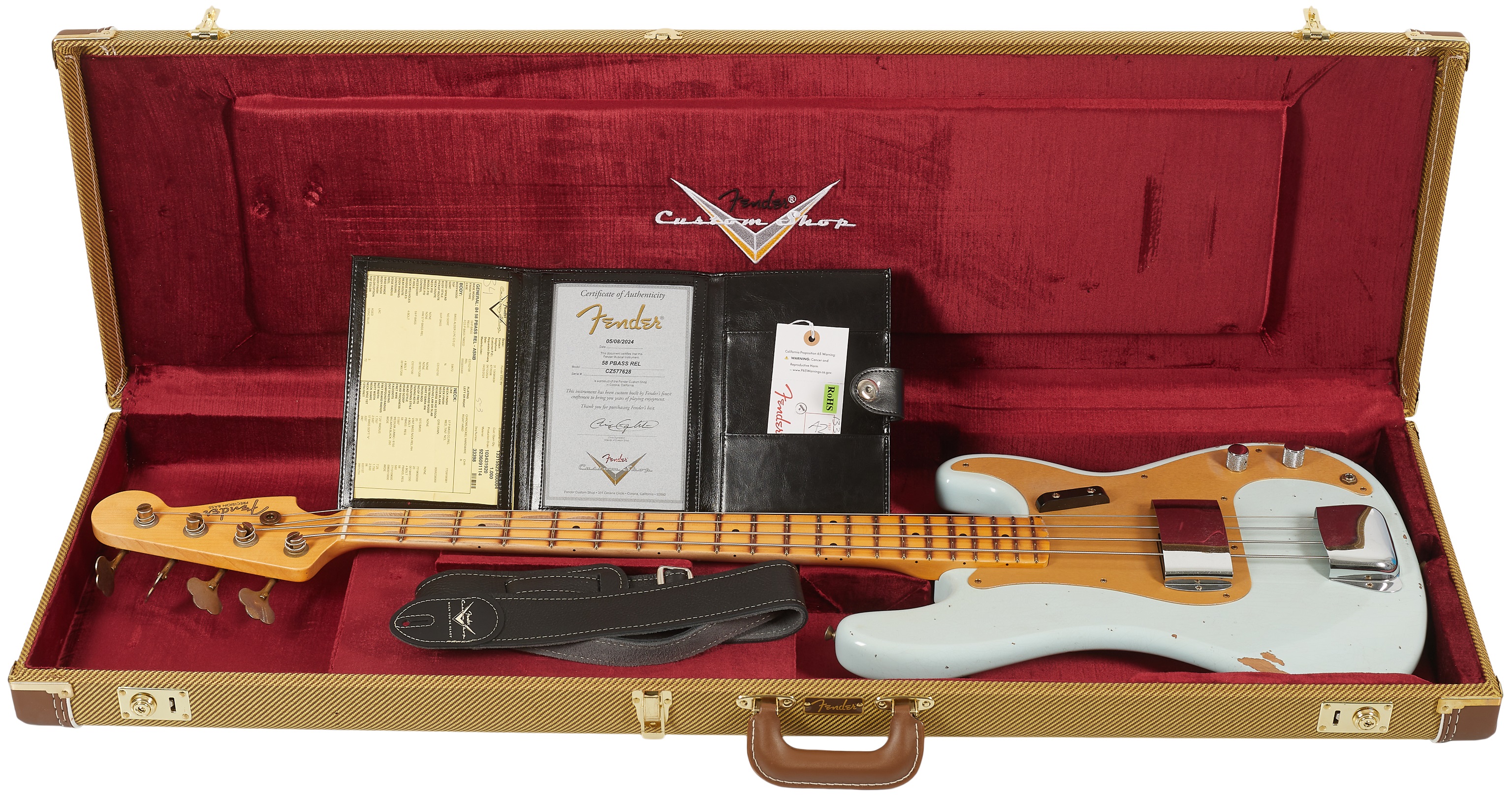 Fender Custom Shop 58 Precision Bass Relic Aged Sonic Blue (obrázek 6)