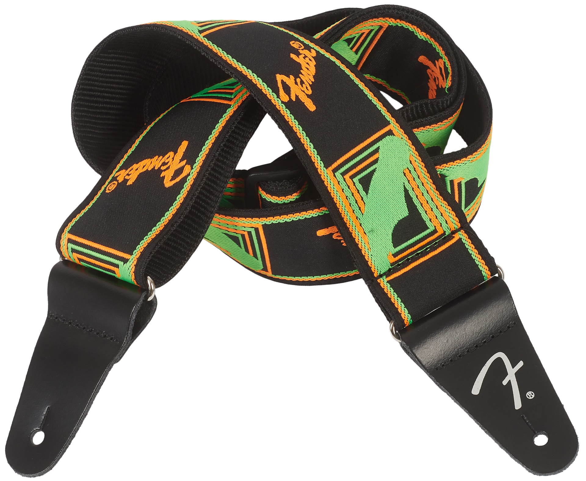 Fender Neon Monogram Strap Green/Orange (obrázek 3)