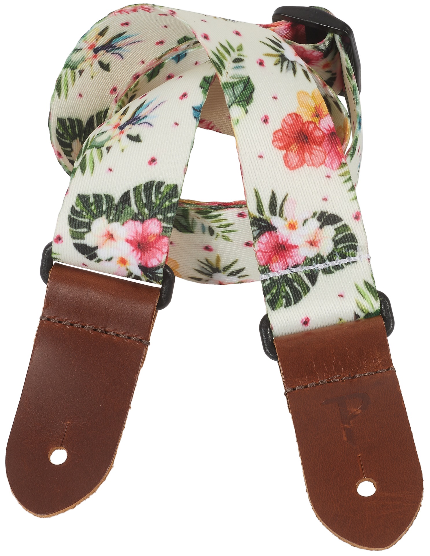 Perri's Leathers 7671 Ukulele Strap White Flowers (obrázek 3)