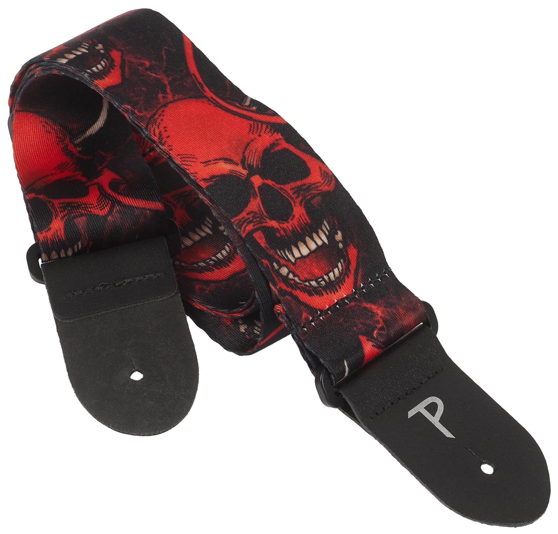 Levně Perri's Leathers 7669 Polyester Red Skulls