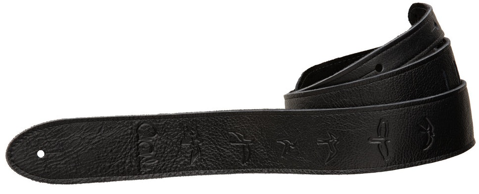 Levně PRS 2" Leather Strap, Embossed Birds, Black
