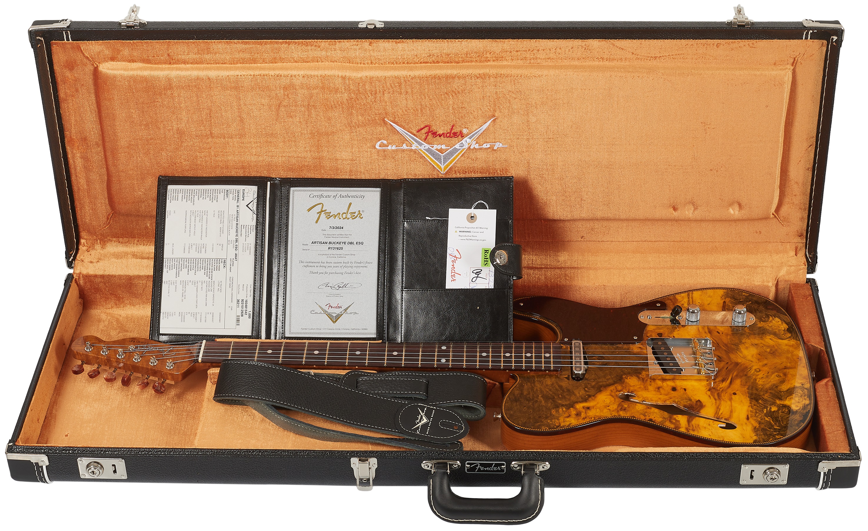 Fender Custom Shop Artisan Buckeye Double Esquire NOS RW Aged Natural (obrázek 7)