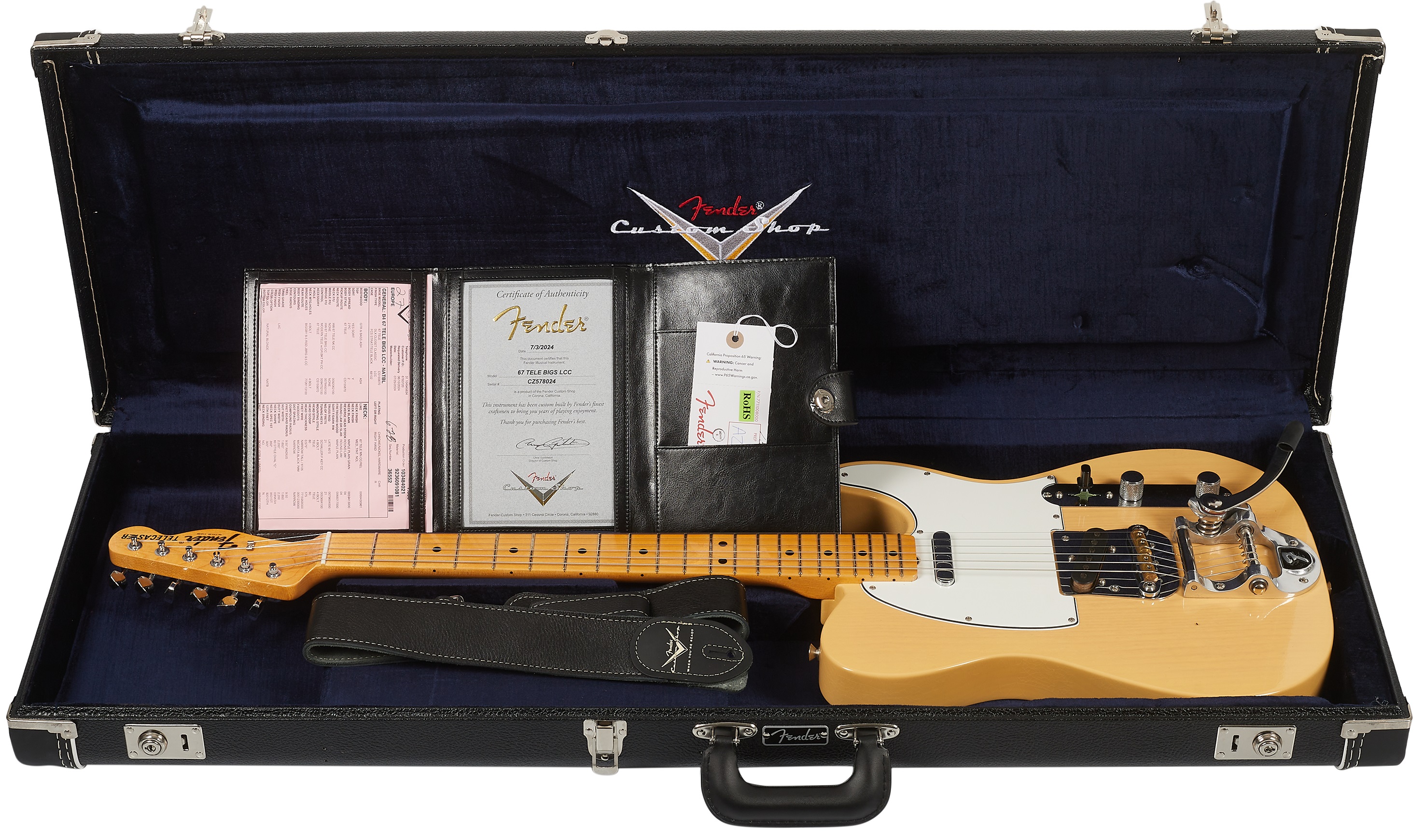 Fender Custom Shop 67 Telecaster Bigsby DLX Closet Classic NATBL (obrázek 9)