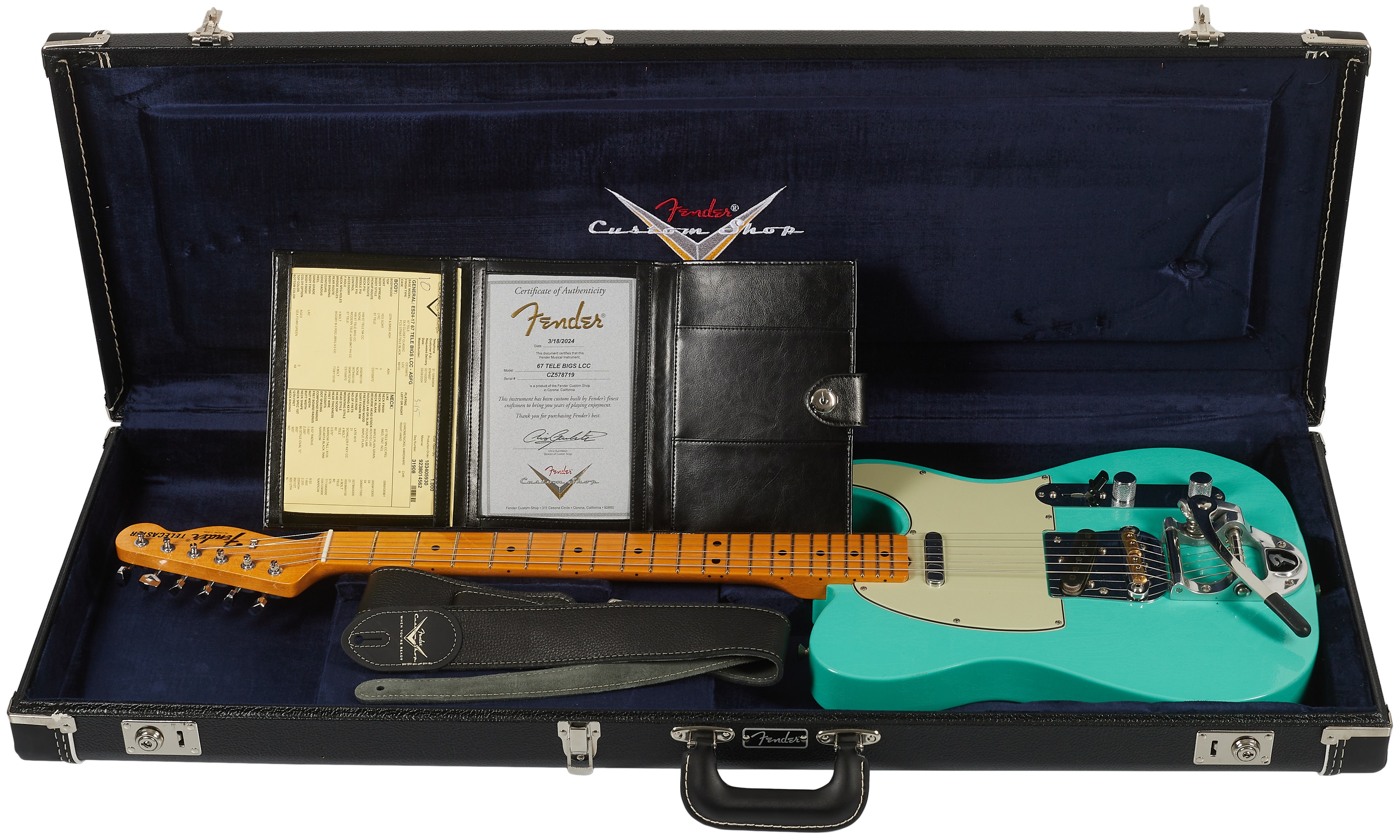Fender Custom Shop 67 Telecaster Bigsby DLX Closet Classic Aged Seafoa (obrázek 6)