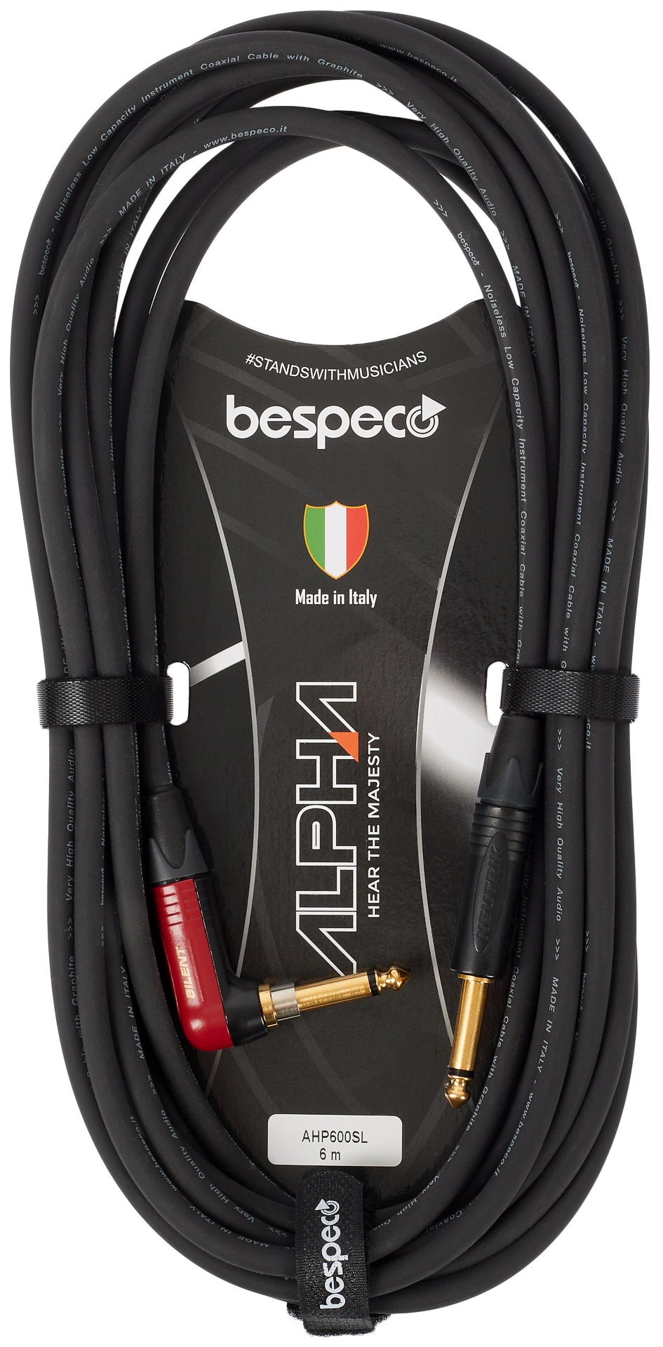 Levně Bespeco Alpha Instrument Cable Silent Neutrik Angled 6 m